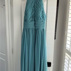 Bill Levkoff Teal Halter Dress